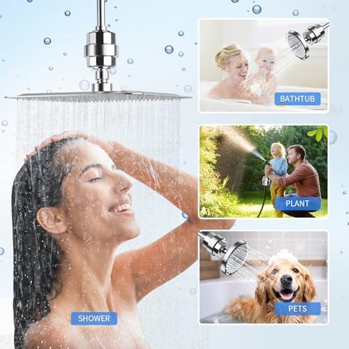20-Stage Shower Filter-Shower Head Filter for Hard Water, with 3 Replaceable Filter Cartridges, High Output Shower Water Filter for Removing Chlorine and fluoride, Polished Chrome - Image 9