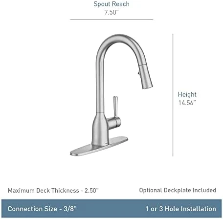 Moen Adler Matte Black One-Handle High Arc Kitchen Sink Faucet with Power Clean, Modern Kitchen Faucet with Pull Down Sprayer, 87233BL - Image 6