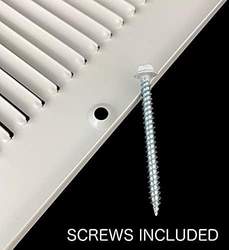 Fits 14x8 Duct Opening | Steel Return Air Grille by Handua | Vent Cover Grill for Sidewall and Ceiling | White | HVAC Cold Air Intake Grille | Outer Dimensions: 15.75"W X 9.75"H - Image 4