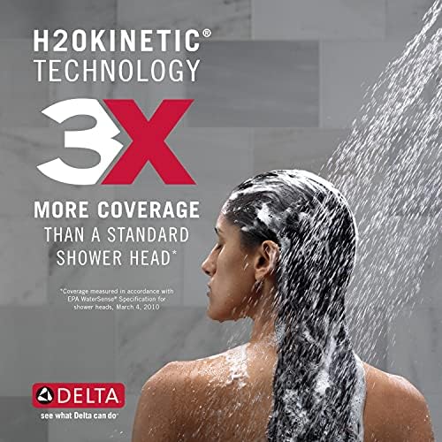 Delta Faucet Nicoli 14 Series Single-Handle Tub and Shower Trim Kit, Shower Faucet with 5-Spray H2Okinetic Shower Head, Matte Black 144749-BL (Shower Valve Included) - Image 3