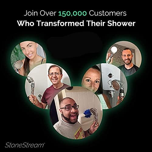 Original StoneStream EcoPower High Pressure Handheld Shower Head with ON OFF switch- 3 Spray Settings with Hose, Wall Adapter and Replacement Beads - Image 7