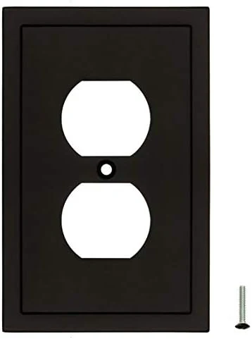 Modern Edge Decorative Wall Plate Switch Plate Outlet Cover, Durable Solid Zinc Alloy (Single Duplex 3PK, Matte Black) - Image 8