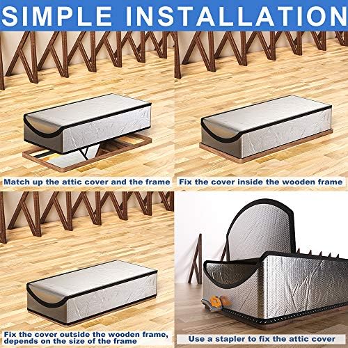 Attic Stairs Insulation Cover 25"x54"x11", Pull Down Ladder Attic Door Insulation Cover for Garage, Easy Use Installation Tool 400 Staples - Image 4