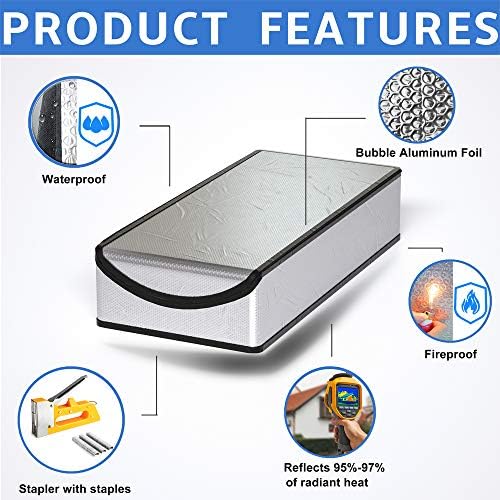 Attic Stairs Insulation Cover 25"x54"x11", Pull Down Ladder Attic Door Insulation Cover for Garage, Easy Use Installation Tool 400 Staples - Image 5