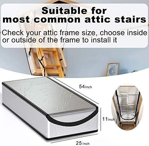 Attic Stairs Insulation Cover 25"x54"x11", Pull Down Ladder Attic Door Insulation Cover for Garage, Easy Use Installation Tool 400 Staples - Image 6