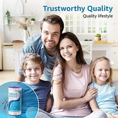 AQUA CREST FXHSC Whole House Water Filter Replacement for GE® FXHSC, GXWH40L, GXWH35F, American Plumber W50PEHD, W10-PR, Culligan® R50-BBSA, 5 Micron 10" x 4.5", High Flow Sediment Filters, Pack of 4 - Image 9