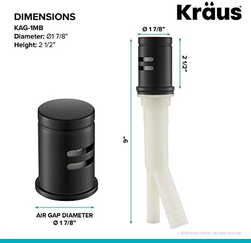 KRAUS Dishwasher Air Gap in Matte Black, KAG-1MB - Image 3