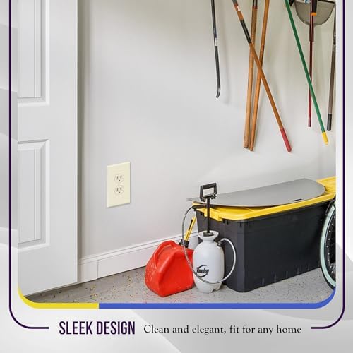 ENERLITES Duplex Receptacle Outlet Wall Plate, Jumbo Electrical Outlet Covers, Gloss Finish, Oversized 1-Gang 5.51" x 3.50", Polycarbonate Thermoplastic, 8821O-LA-10PCS, Light Almond, 10 Pack - Image 3