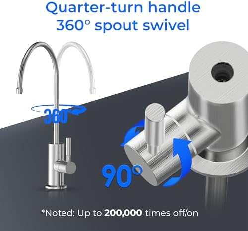Waterdrop Filtered Water Faucet, Drinking Water Faucet, Reverse Osmosis Faucet, RO Faucet, RO Water Faucet, Water Filter Faucet for Kitchen Sink, Water Dispenser Faucet, Stainless Steel, Lead-Free - Image 5
