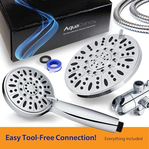 AquaDance for California - 7" Premium High Pressure 3-Way Rainfall Combo for Best of Both Worlds - Enjoy Luxury 6-Setting Rain Showerhead and Hand Held Shower Separately or Together - Chrome Finish - Image 6