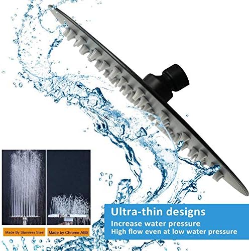 NearMoon Rain Shower Head, Ultra-Thin Design-Pressure Boosting, Awesome Some Experience, High Flow Stainless Steel Rainfall Head (10 Inch, Matte Black) - Image 6
