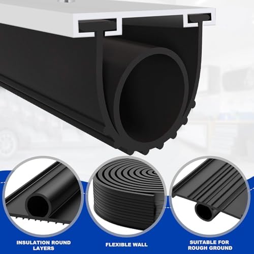 DGSL Garage Door Seals Bottom Rubber,Weather Stripping Sealing Strip Replacement, Universal Weatherproof Threshold Buffering (Black, 10Ft) - Image 2