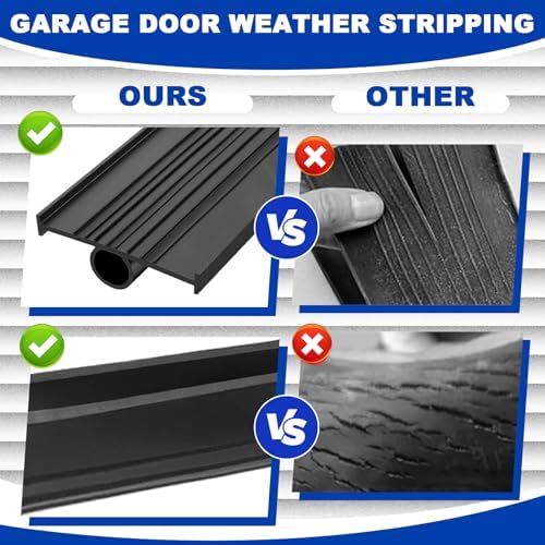 DGSL Garage Door Seals Bottom Rubber，Weather Stripping Sealing Strip Replacement, Universal Weatherproof Threshold Buffering (Black, 16Ft) - Image 4