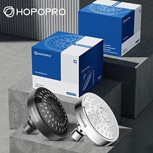 HOPOPRO 5-Mode High Pressure Shower Head - The Washington Post, NBC News, Today TV Show Recommended - High Flow Fixed Showerheads (4 Inch Silver) - Image 6