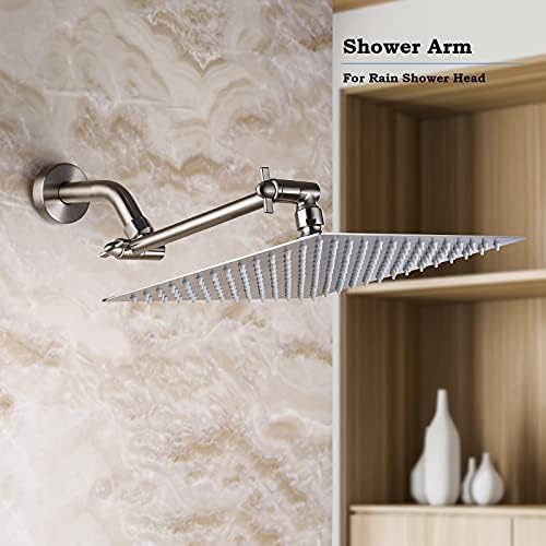 Shower Head Extender, Adjustable Shower Head Extension Brushed Nickel, Adjustable for Any Shower Angels, Universal Straight Shower Arm - Image 4