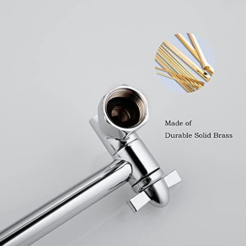 Chrome Shower Head Extension, 10 Inch Solid Brass Shower Extension Arm with Durable Anti-leak Lock Joints, Adjustable Shower Head Extension Arm - Image 3