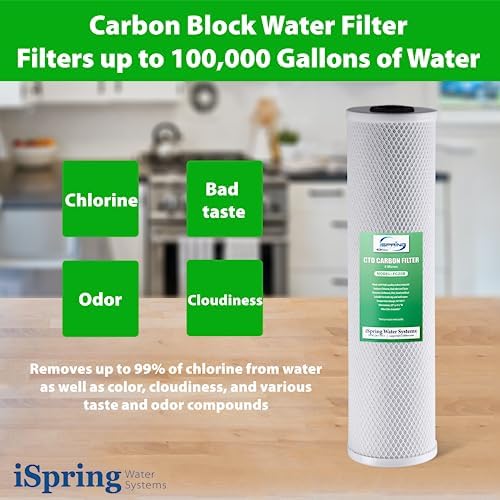 iSpring F3WGB32BKS 4.5” x 20” 3-Stage Whole House Water Filter Set Replacement Pack with Sediment, GAC+KDF, and CTO Carbon Block Cartridges, Fits WGB32B-KS - Image 5