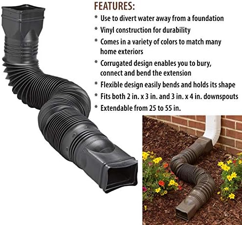 WholesalePlumbing Supply 2-Pack Brown Flexible Downspout Extension Gutter Connector Rainwater Drainage,FD-85019-2PK - Image 5