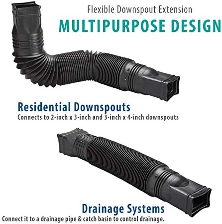 WholesalePlumbing Supply 2-Pack Brown Flexible Downspout Extension Gutter Connector Rainwater Drainage,FD-85019-2PK - Image 6