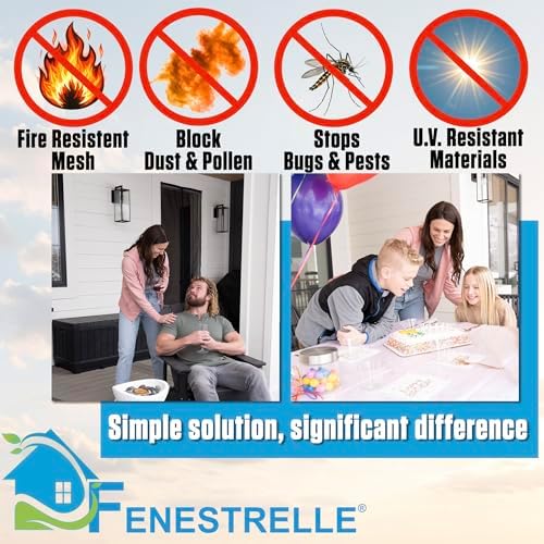 Fenestrelle Magnetic Screen Door for Standard, French & Sliding Door, Large Pet & Kids, Keep Bugs Out, Heavy Fiberglass Mesh, Self Closing Continuous Magnetic Seal (Fits Door Size 37"x80", White Trim) - Image 2