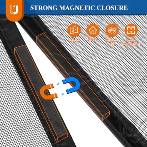 MAGZO Magnetic Screen Door 36'' x 82'', 2025 Model, Reversible Left Right Side Opening, Upgraded Polyester Scratch-Proof, Pet Friendly, Self-Sealing, Heavy Duty, Keep Annoying Creatures Out, Grey - Image 4