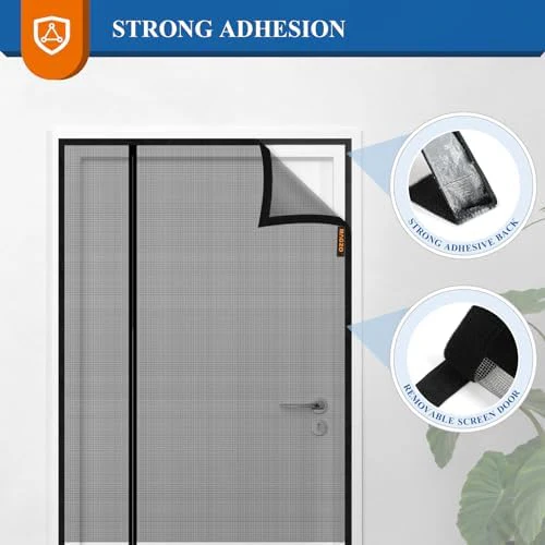 MAGZO Magnetic Screen Door 36'' x 82'', 2025 Model, Reversible Left Right Side Opening, Upgraded Polyester Scratch-Proof, Pet Friendly, Self-Sealing, Heavy Duty, Keep Annoying Creatures Out, Grey - Image 5