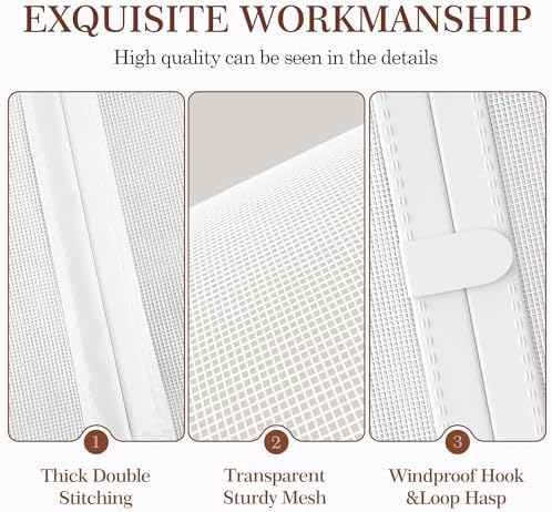 Yotache White Magnetic Screen Door Fit 70" x 79" Doors, Screen Size 72" x 80" Double Door Screen Mesh for Front, Patio Sliding Door - Image 5