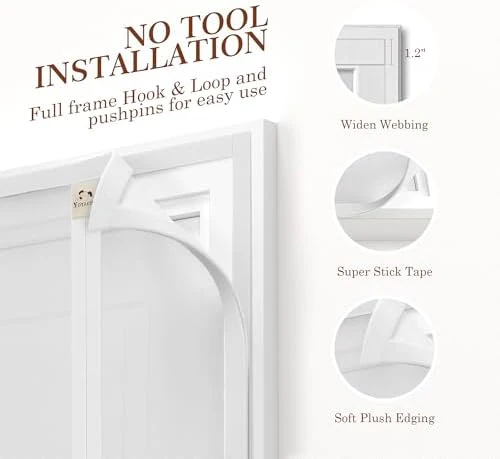 Yotache Reversible Left/Right Opening Magnetic Screen Door Fits 48 x 96 inch Doors, Screen Size 50" x 97" Anti-Tearing Net with Strong Magnets for Front/Back Patio Door, White - Image 6