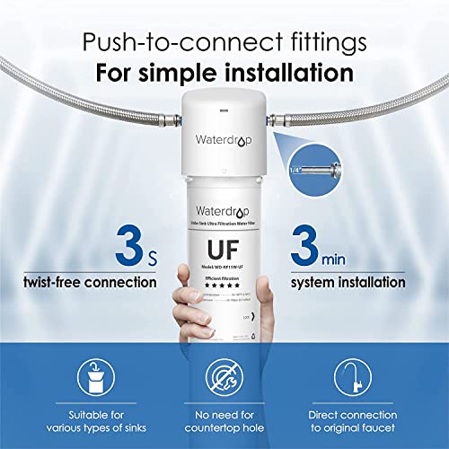 Waterdrop Under Sink Water Filter, Under Sink Water Filtration System, 2 Years or 16K Gallons, 0.01 Micron Ultra Filtration for Baçtёria Reduction, Reduces Lead, Chlorine - Image 8