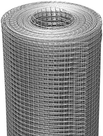 SEBOSS 36''x50' Hardware Cloth 1/2 inch 19 Gauge - Hot-dip Galvanized After Welding - Chicken Wire Fence Roll Galvanized Wire Mesh Roll Garden Fence Tree Guard Welded Wire Fencing