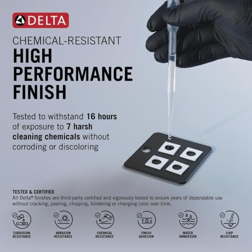 Delta Arvo Matte Black Bathroom Faucet 1 Hole, Single Hole Bathroom Sink Faucet for Vanity, Push-Pop Drain Assembly, Matte Black 15840LF-BL - Image 3