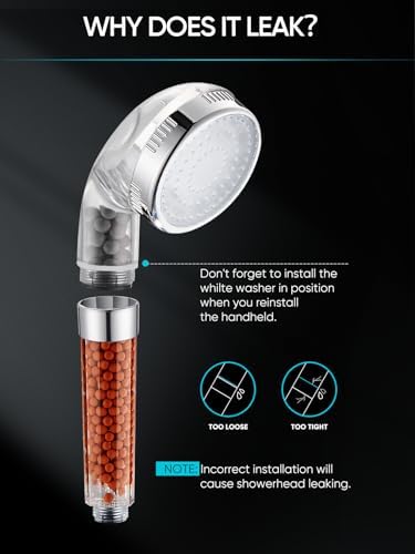 Cobbe Filtered LED Shower Head with Handheld, Color Changing, High Pressure Shower Head with Filter, Water Saving Spray Handheld Showerheads with Hose and Base for Dry Skin & Hair - Image 2
