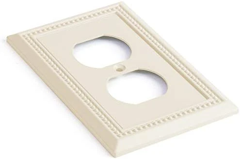 Henne Bery Sunken Pearls Heavy Duty Decorative Wall Plate Switch Plate Outlet Cover, Durable Solid Zinc Alloy (Single Duplex 3PK, Light Almond) - Image 2