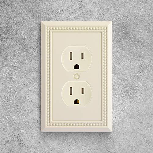 Henne Bery Sunken Pearls Heavy Duty Decorative Wall Plate Switch Plate Outlet Cover, Durable Solid Zinc Alloy (Single Duplex 3PK, Light Almond) - Image 4