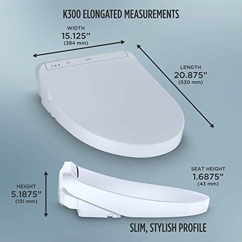 TOTO SW3036R#01 WASHLET K300 Electronic Bidet Toilet Seat, Cotton White - Image 9