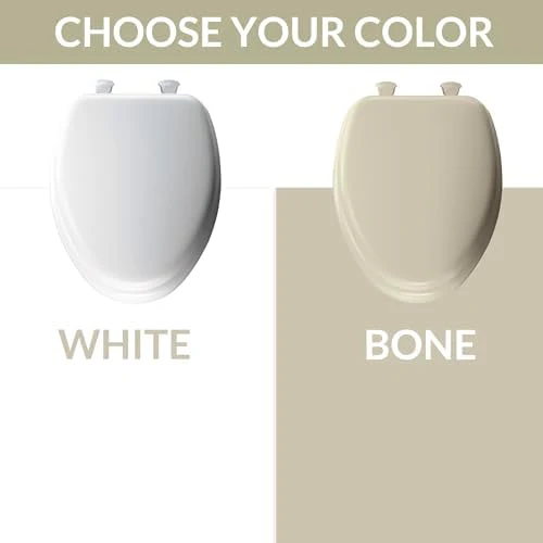 Mayfair Padded Toilet Seat, Cushioned Soft Vinyl over Wood Core Seat, Secure Hinges, Easy Clean, Elongated, White - Image 4