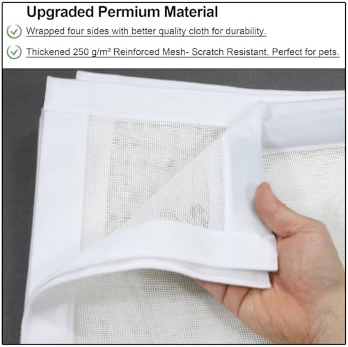 Upgraded Screen Door Thicker 250g/m² Fiberglass Mesh,36 Longer Magnets,Mesh Magnetic Closure for Single Door,Retractable Magnetic Door Screen,Fit Doors to 34 x 82 Inch White - Image 4