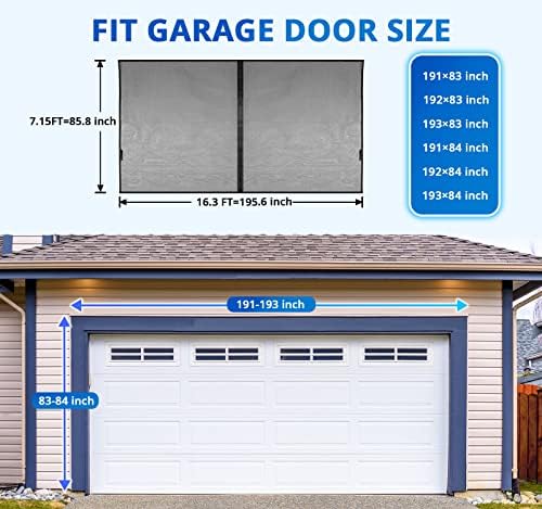 Garage Door Screen For 2 Car 16x7FT, Magnetic Screen Garage with Retractable Fiberglass Mesh and Heavy Duty Weighted Bottom, Easy Assembly & Pass, Hands Free Screen Door w/ 36 Magnets for Garage/Patio - Image 2