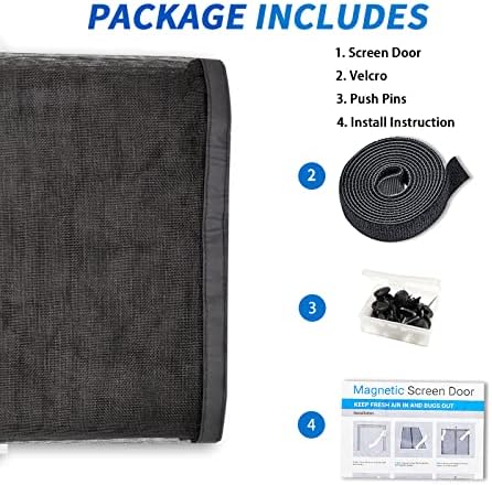 Garage Door Screen For 2 Car 16x7FT, Magnetic Screen Garage with Retractable Fiberglass Mesh and Heavy Duty Weighted Bottom, Easy Assembly & Pass, Hands Free Screen Door w/ 36 Magnets for Garage/Patio - Image 8
