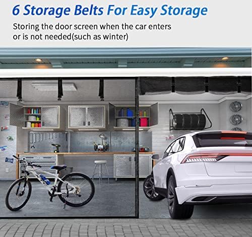 Garage Door Screen For 2 Car 18x7FT, Magnetic Screen Garage with Retractable Fiberglass Mesh and Heavy Duty Weighted Bottom, Easy Assembly & Pass, Hands Free Screen Door w/ 40 Magnets for Garage/Patio - Image 5