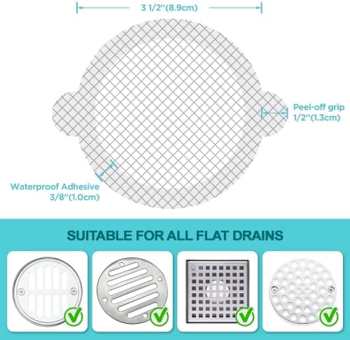 50 Pack, Disposable Shower Drain Hair Catcher Mesh Stickers… - Image 7