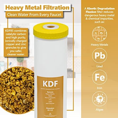 Express Water 2-Year Whole House Heavy Metal Water Filter Set 3 Stage Water Filtration Replacement Kit Sediment, Carbon Block, KDF High Capacity Cartridge Filters–5 Micron Water Filter 4.5” x 20” inch - Image 2