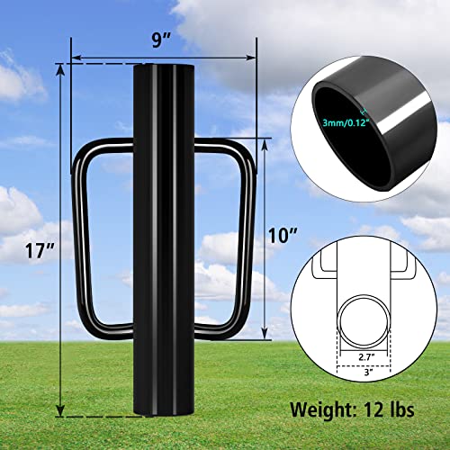 Gtongoko 12LB T Post Driver with Handles Heavy Duty Fence Post Driver Post Pounder for T-Posts，U Channel，Metal Post and Sign Post Pole Driver Tool,17 Inch Black - Image 2