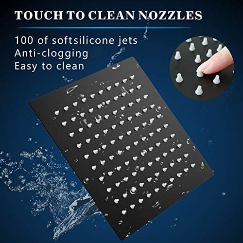Voolan Rain Shower head, High Pressure Shower Head Made of 304 Stainless Steel, Relaxed Shower Experience Even at Low Water Flow and Pressure (8" Black) - Image 4
