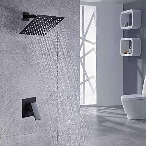 Voolan Rain Shower head, High Pressure Shower Head Made of 304 Stainless Steel, Relaxed Shower Experience Even at Low Water Flow and Pressure (8" Black) - Image 6