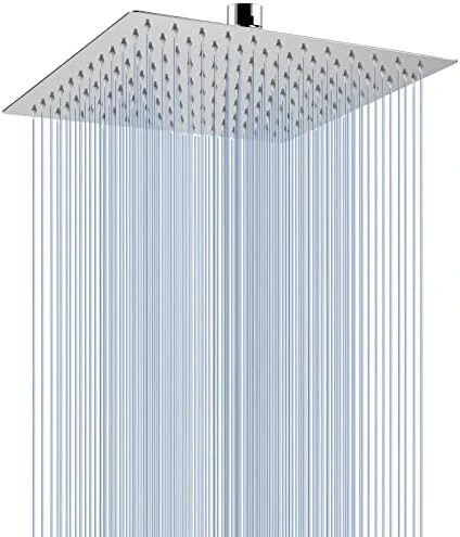 Voolan Rain Shower head, High Pressure Shower Head Made of 304 Stainless Steel, Relaxed Shower Experience Even at Low Water Flow and Pressure (10" Chrome)