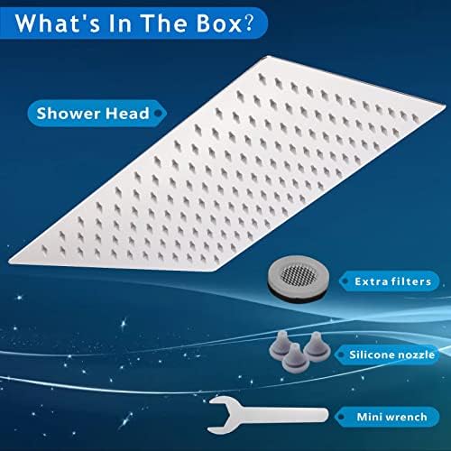 Voolan Rain Shower head, High Pressure Shower Head Made of 304 Stainless Steel, Relaxed Shower Experience Even at Low Water Flow and Pressure (10" Chrome) - Image 9