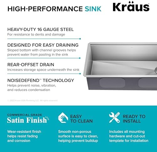 KRAUS Kore 36-Inch Undermount Workstation 16 Gauge Single Bowl Stainless Steel Kitchen Sink with Accessories, KWU110-36 - Image 10