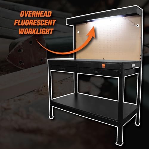 WEN WB4723T 48-Inch Workbench with Power Outlets and Light, Black - Image 5