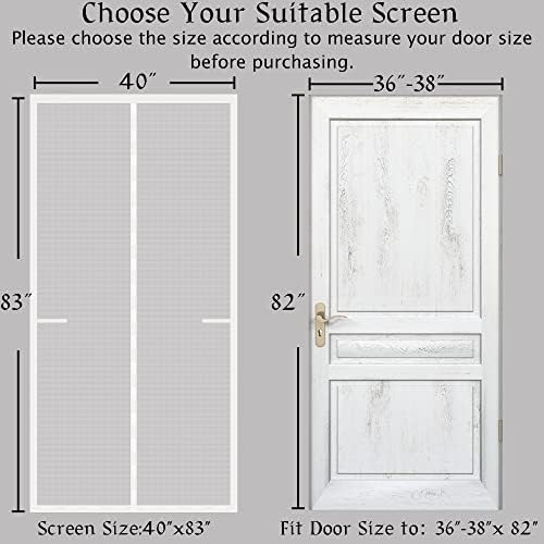 Upgraded Magnetic Screen Door Thicker 250g/m² Reinforced Mesh,36 Longer Magnets, Retractable Screen Door Mesh Magnetic Closure for Single Front Door - Image 2